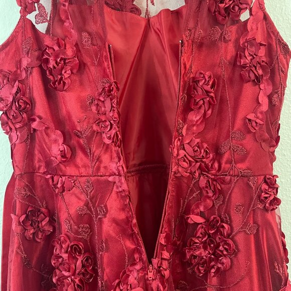 Rare Editions Big Girls Floral Soutache High-Low Social Dress, Size 14 - Picture 8 of 14